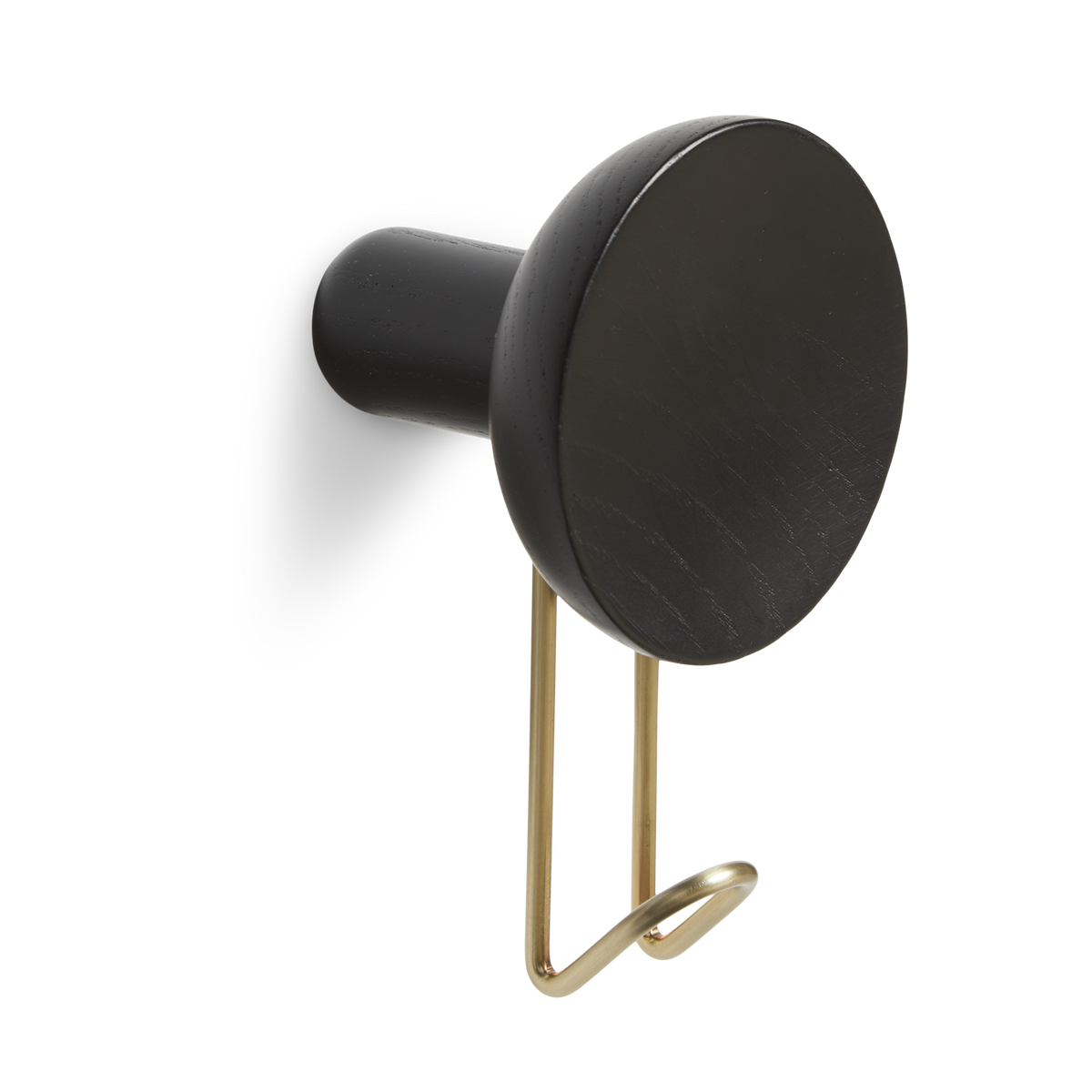 WOUD Around Wall Hanger Large - Black/Satin brass