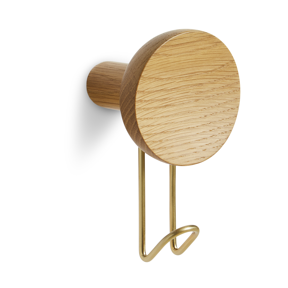 WOUD Around Wall Hanger Large - Oak/Satin brass