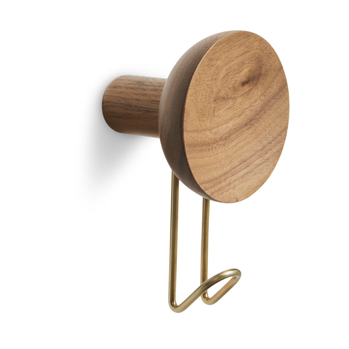 WOUD Around Wall Hanger Large - Walnut/Satin brass