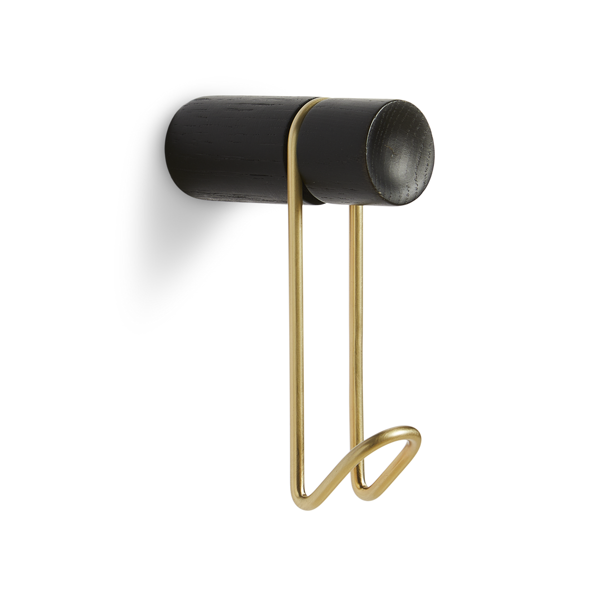 WOUD Around Wall Hanger Small - Black/Satin brass