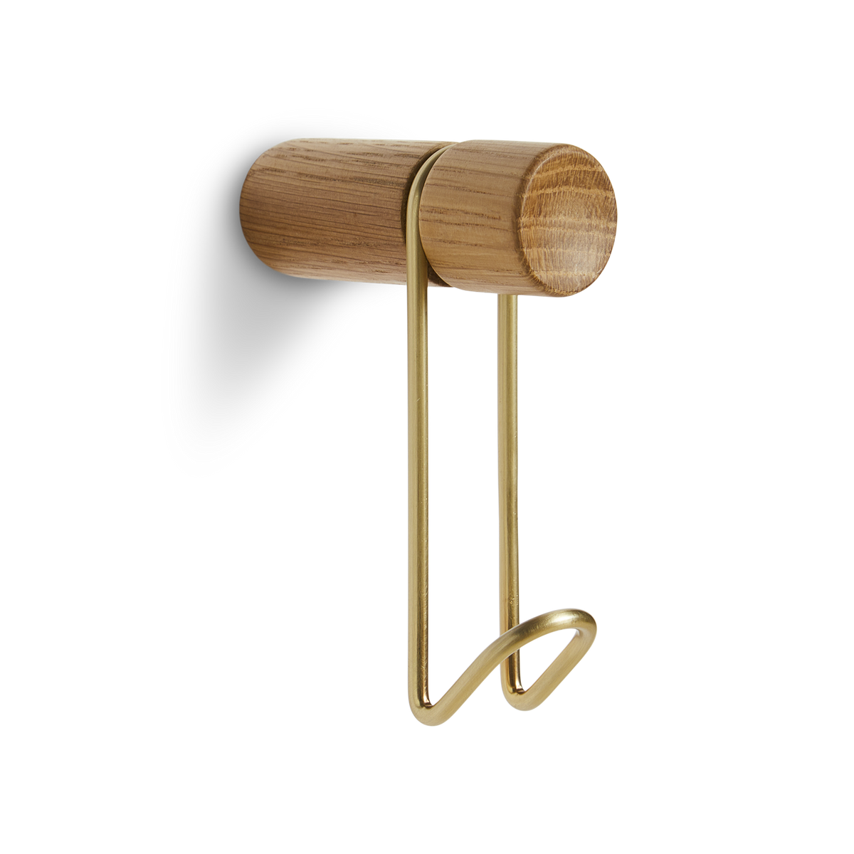 WOUD Around Wall Hanger Small - Oak/satin brass
