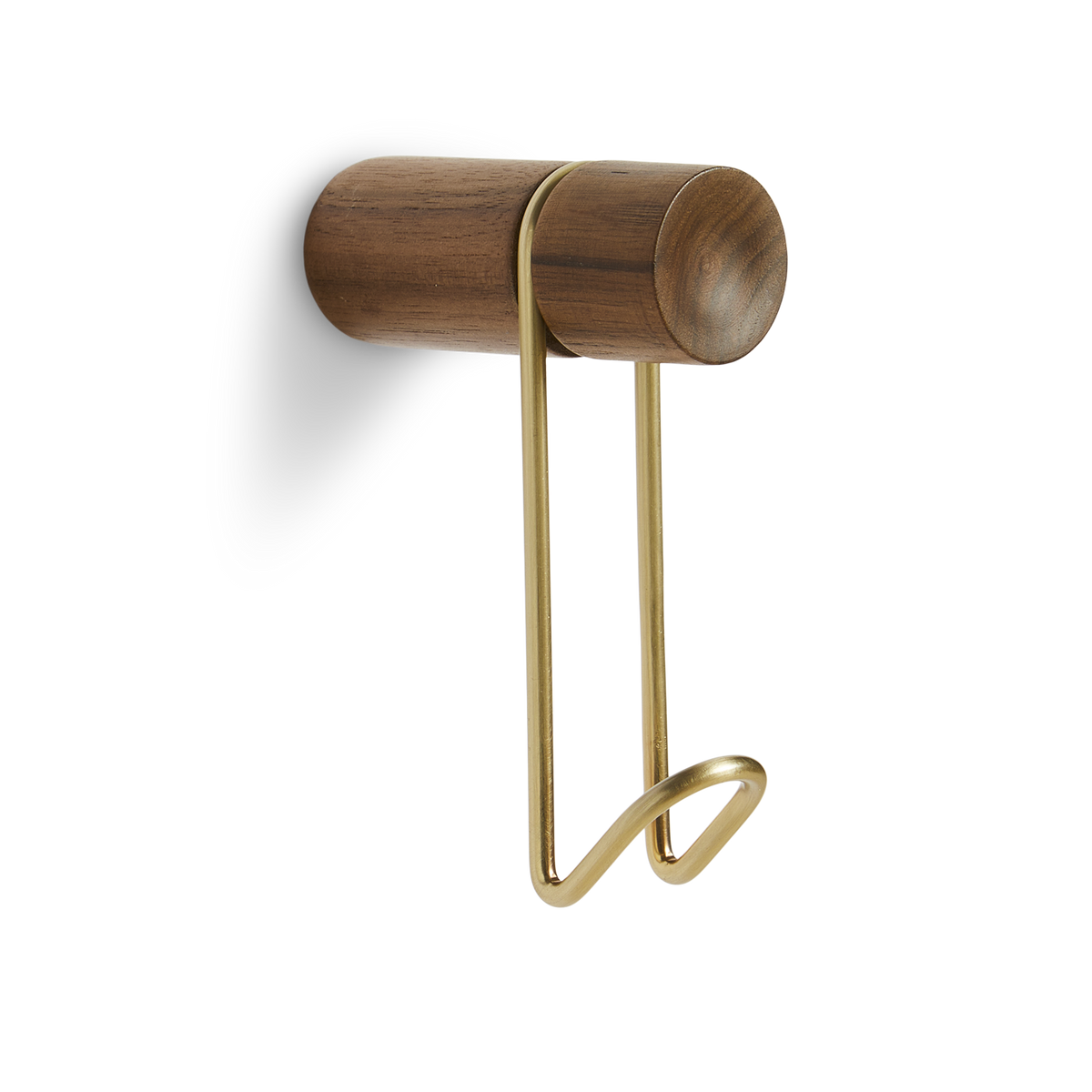 WOUD Around Wall Hanger Small - Walnut/Satin brass