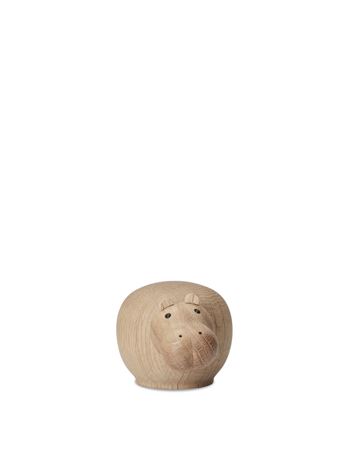 WOUD Hibo Hippopotamus Sculpture Mini in solid oak designed by Steffen Juul