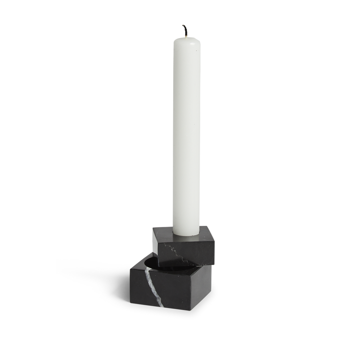 WOUD Jeu de Dés 1 Candle Holder Black designed by Oleg Pugachev