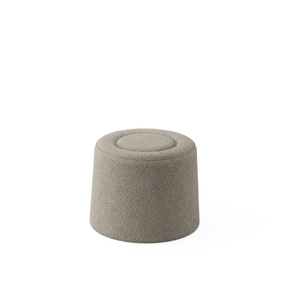 WOUD Praline Pouf in upholstered fabric designed by Mia Hamborg, Danish design