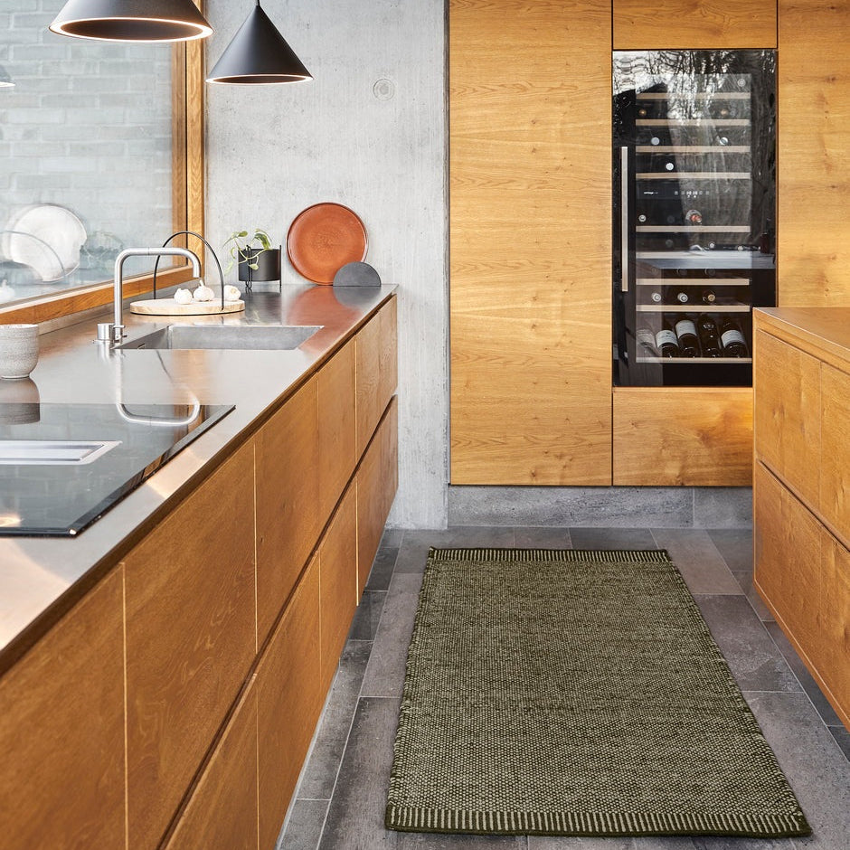 WOUD Rombo Runner in hand-tufted wool styled in a living room
