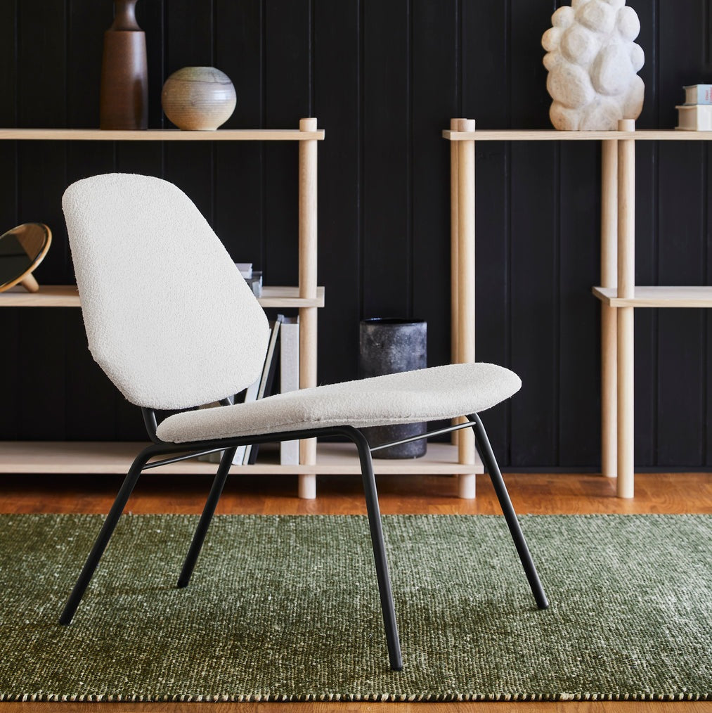 WOUD Rombo Runner in hand-tufted wool styled in a living room