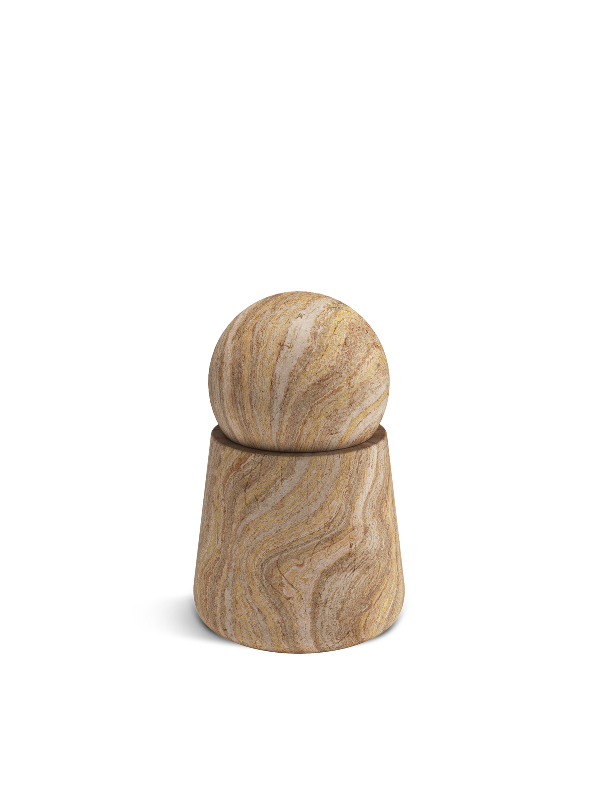 WOUD Serene Jar, Tall, in Rainbow Sandstone, solid natural stone