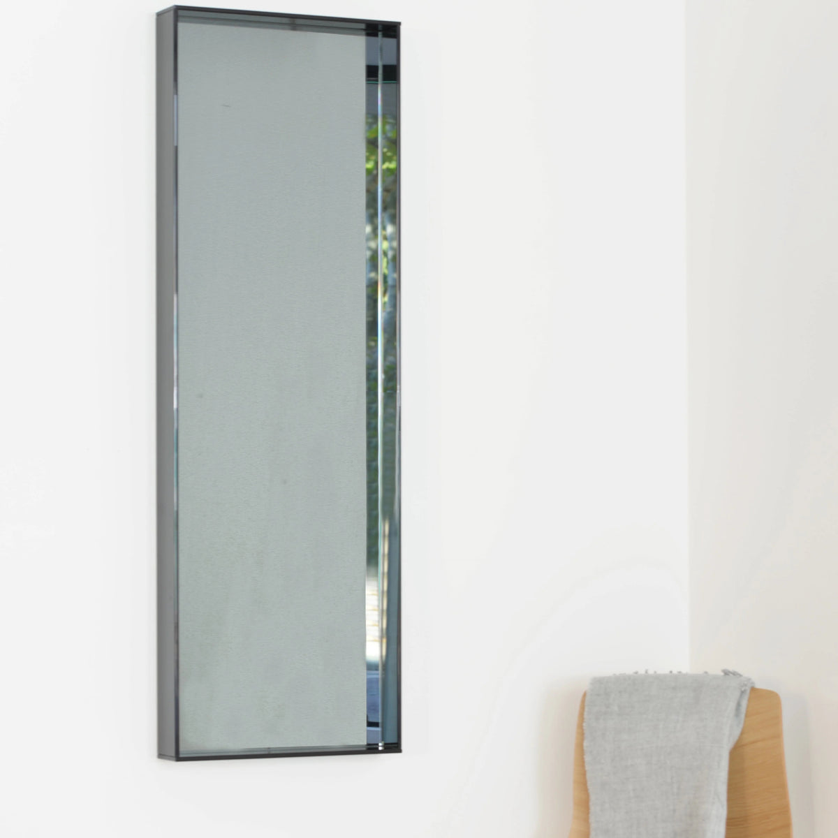 Case Lucent tall mirror in Smoke Glass, angled view