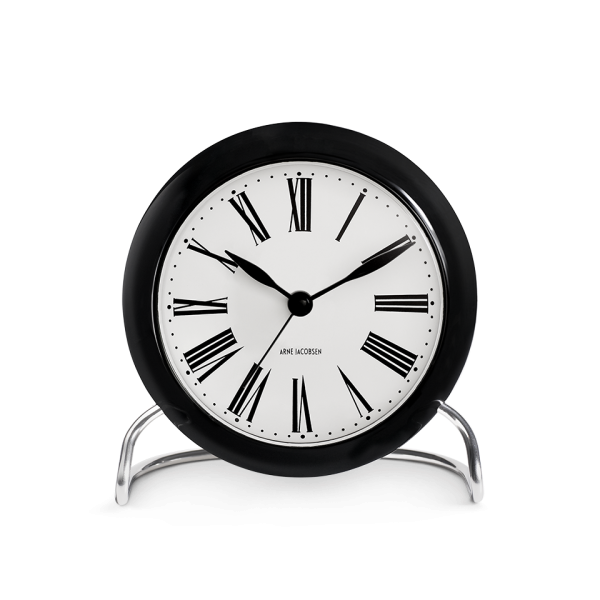 Arne Jacobsen Roman Table Clock White/Black H 4.7in Dia 4.3in
