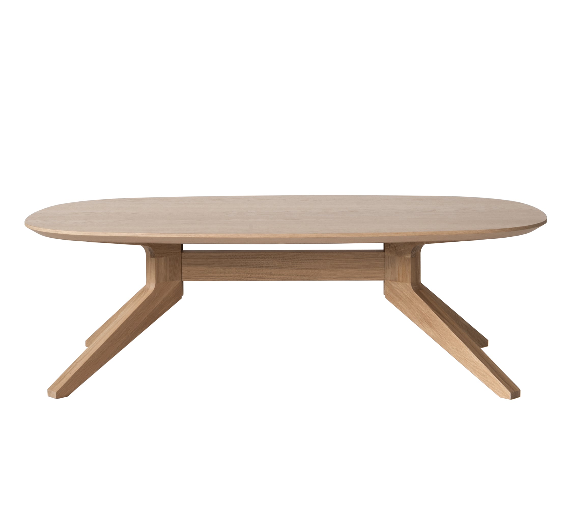 Cross oval coffee table in natural oak, eco friendly Case furniture by Comosum