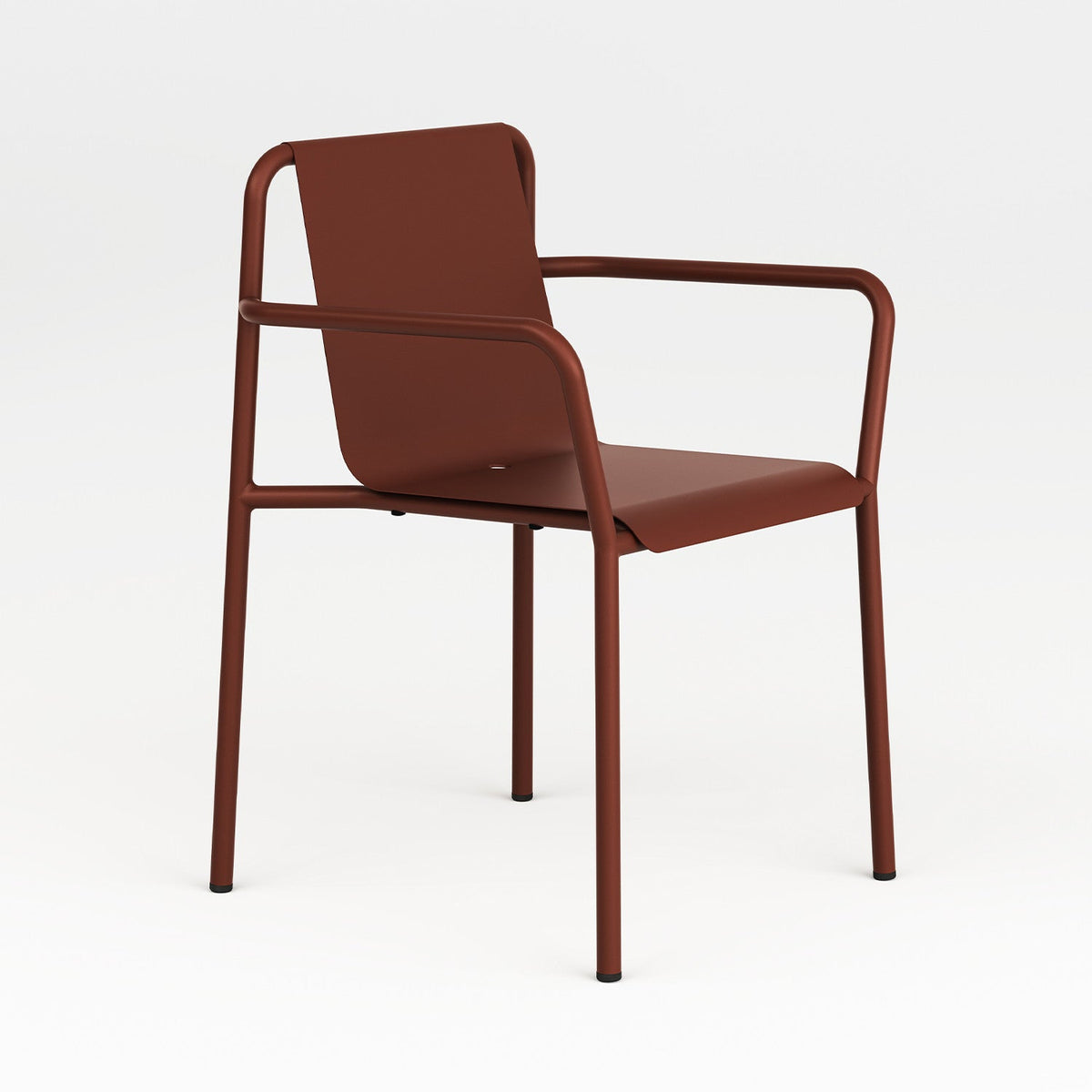 Tiptoe PANORAMA Outdoor Armchair in Brick Red, folded powder-coated steel
