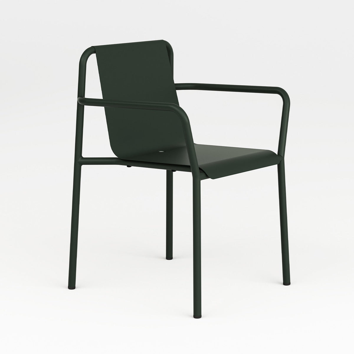 Tiptoe PANORAMA Outdoor Armchair in Forest Green, folded powder-coated steel