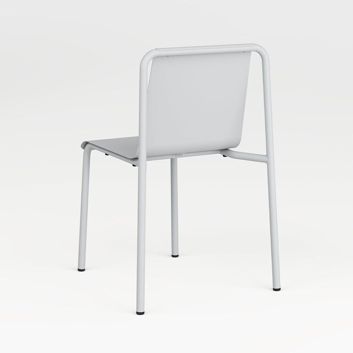 Back view of Tiptoe PANORAMA Outdoor Chair in Chalk Gray, folded powder-coated steel