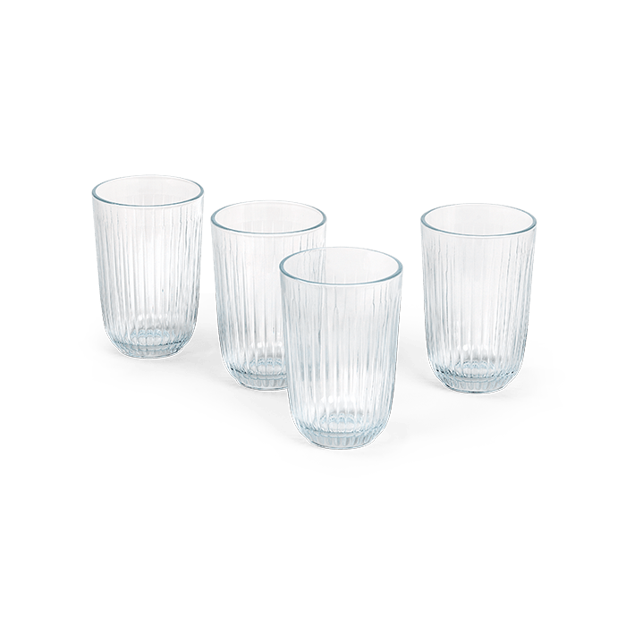 Kähler Hammershøi Glasses in clear mouth-blown glass, by Hans-Christian Bauer, B Corp certified Danish ceramic since 1839.