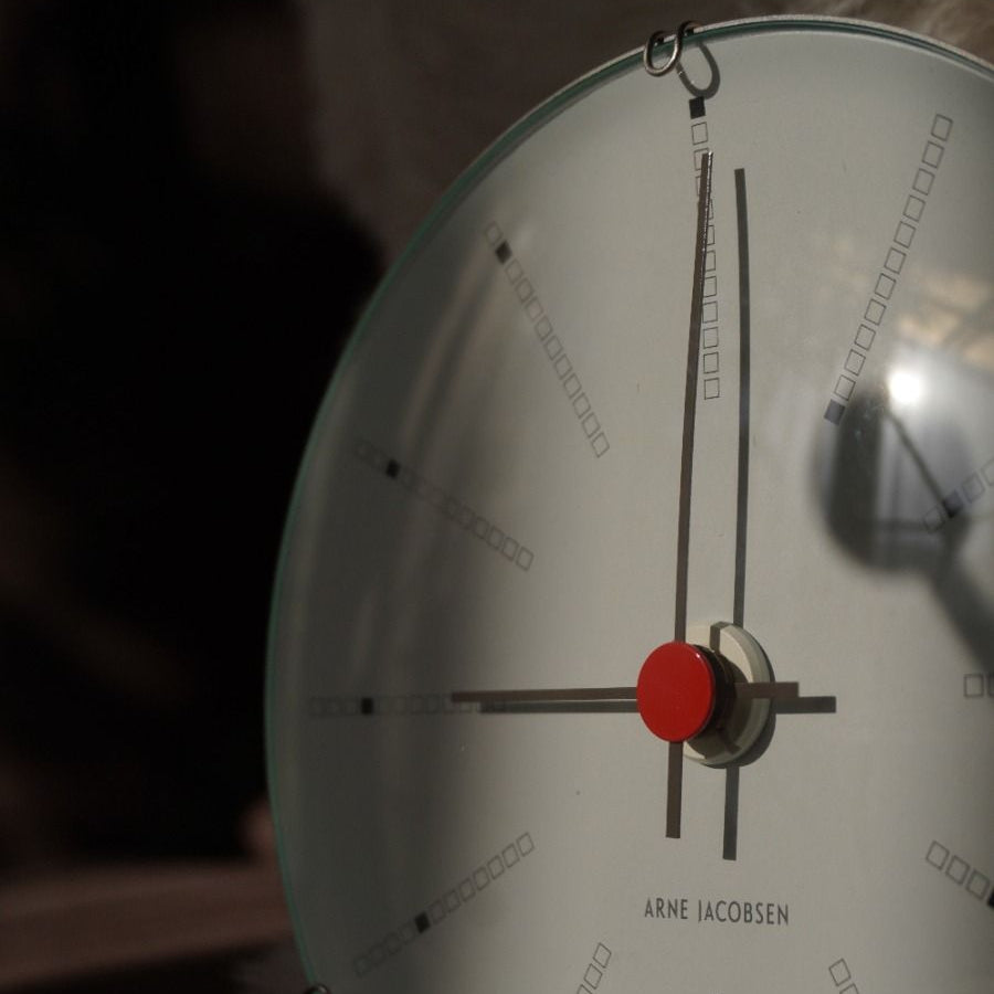 Arne Jacobsen Bankers Wall Clock White/Black/Red