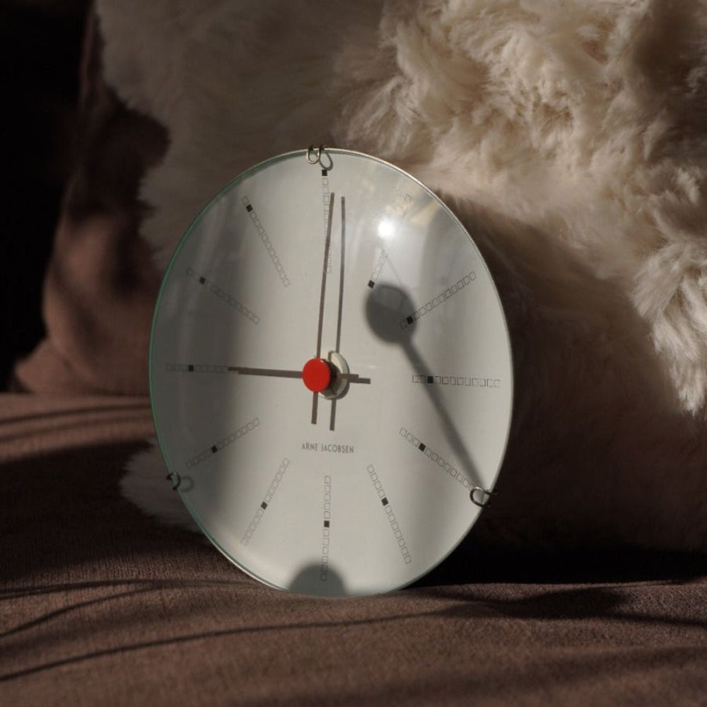 Arne Jacobsen Bankers Wall Clock White/Black/Red