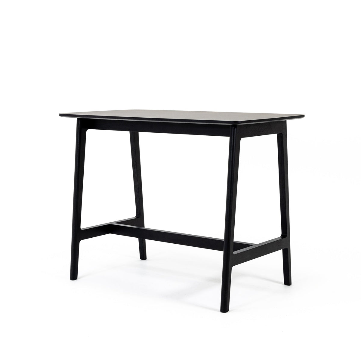 Case Dulwich Bar Table in Black / HPL Black, black-stained oak with laminate top