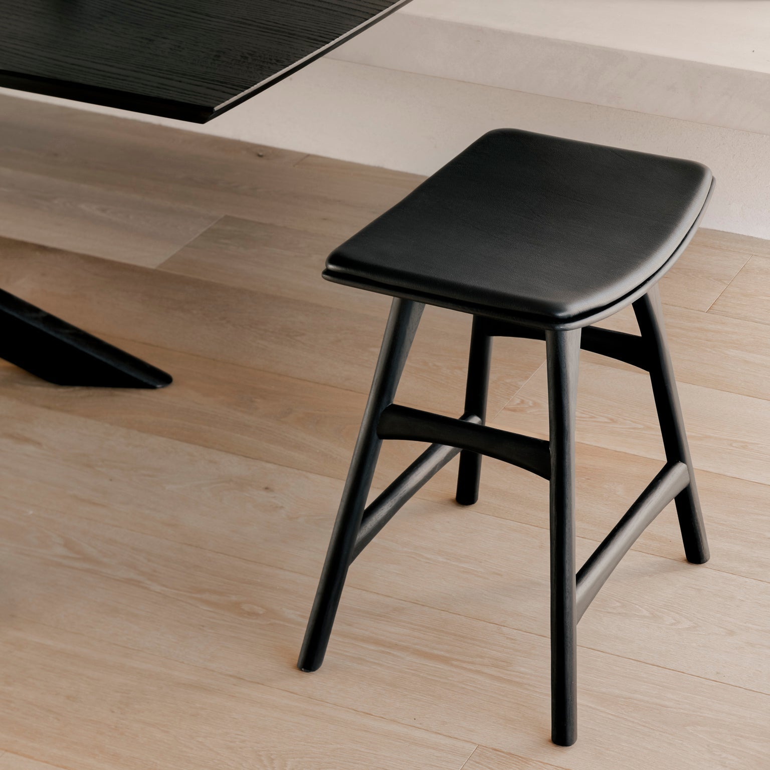 Ethnicraft Osso Bar Stool, FSC-certified solid wood furniture by Belgian brand