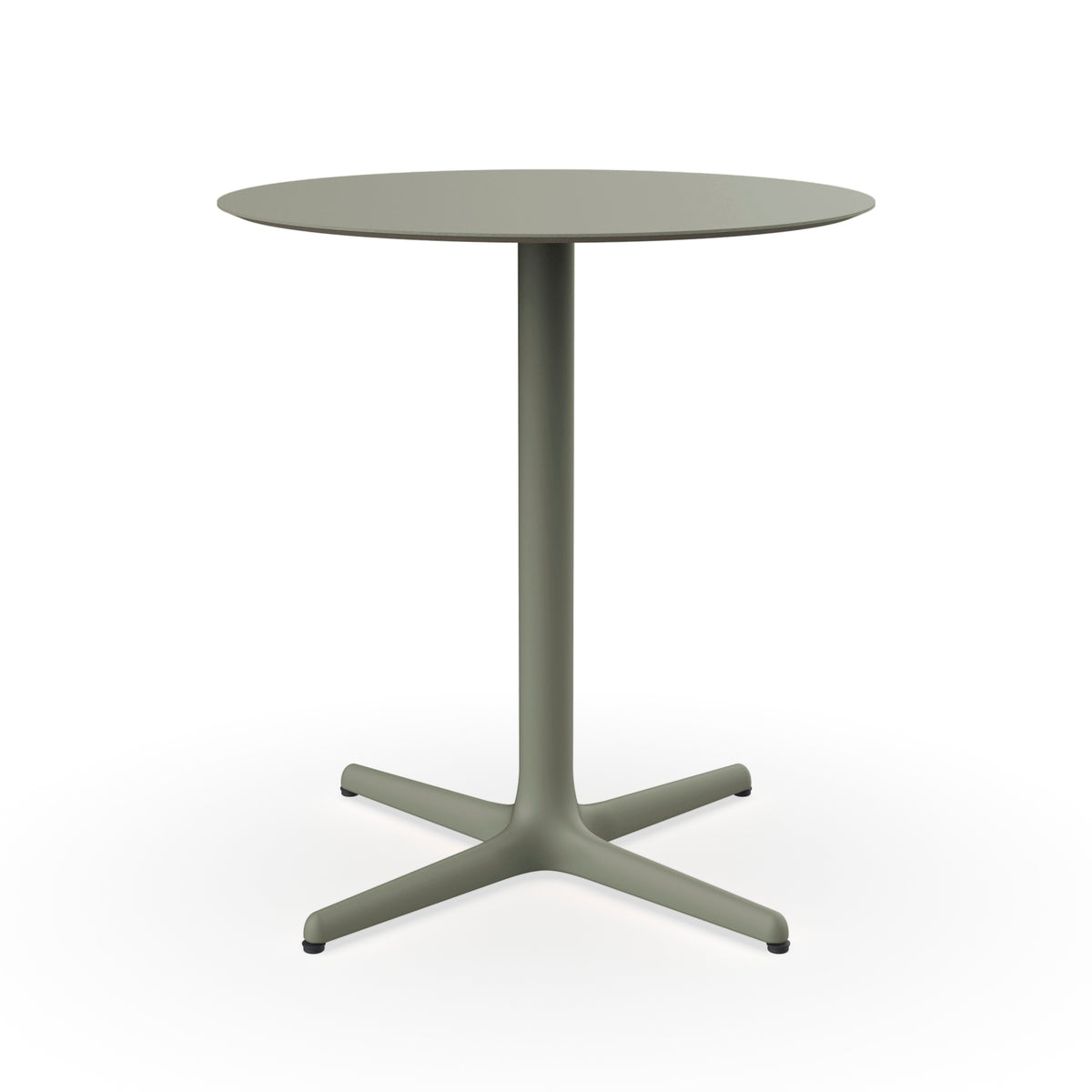 Resol Toledo round table in Green Grey, painted aluminum and HPL