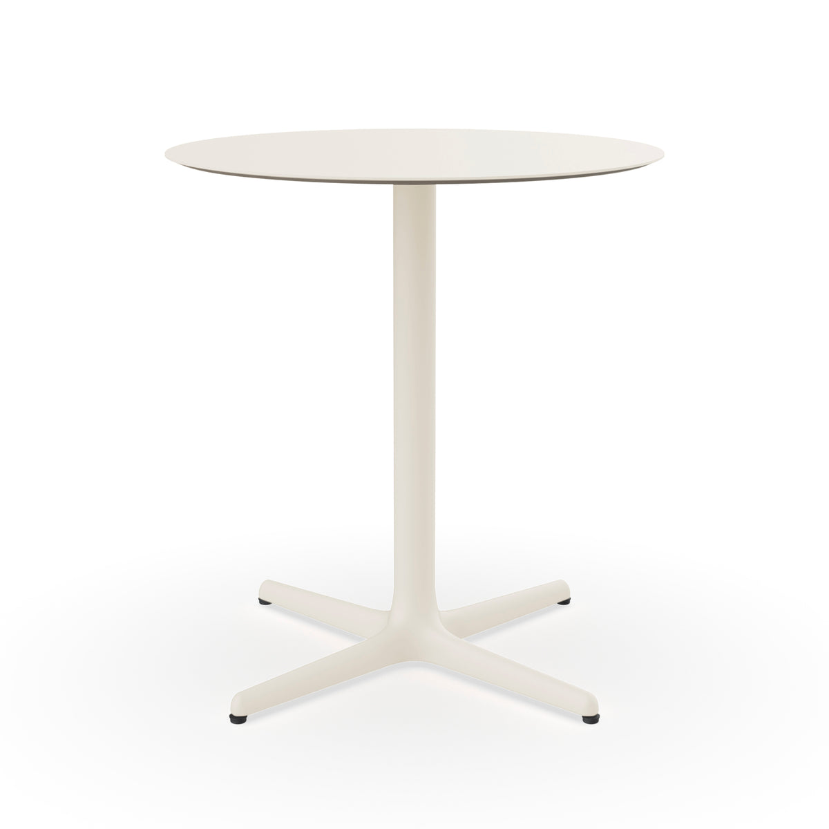Resol Toledo round table in Ivory, painted aluminum and HPL