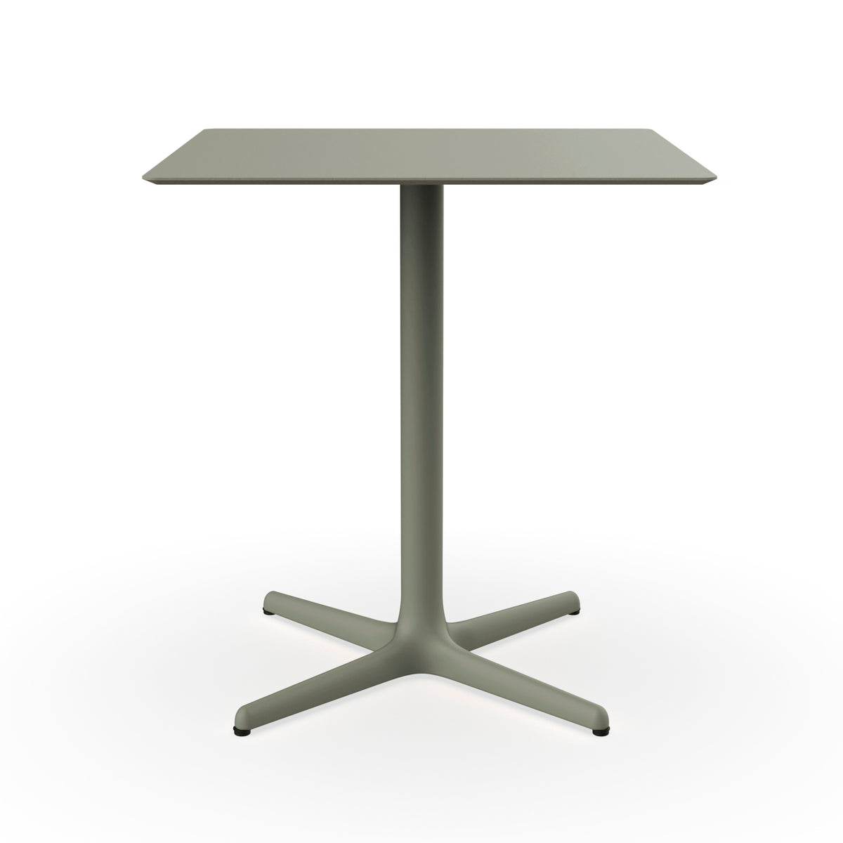 Resol Toledo square table in Green Grey, painted aluminum and HPL