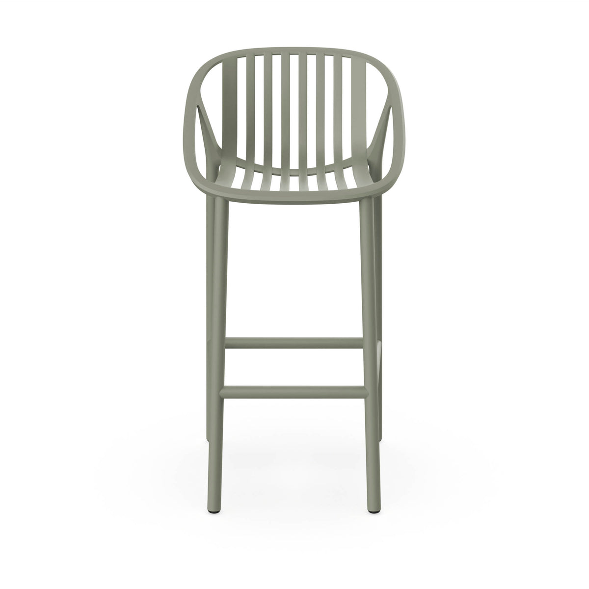 Resol Bini Bar Stool in Green Grey, polypropylene with fiberglass