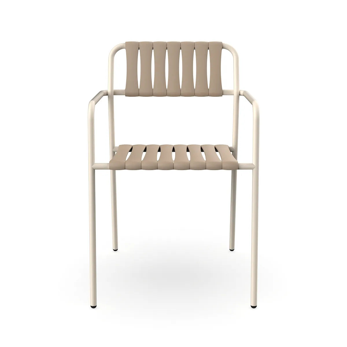 Resol Gelato Armchair in Nácar frame with Duna slats, steel frame and recycled polypropylene slats