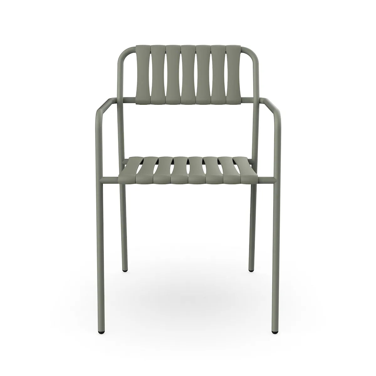Resol Gelato Armchair in Salvia throughout, steel frame and recycled polypropylene slats