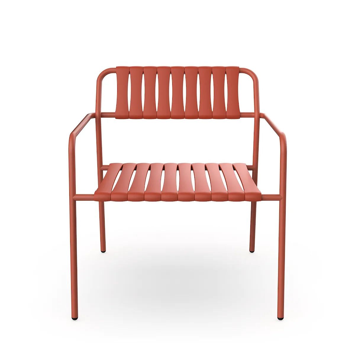 Resol Gelato Lounge Chair in Greda throughout, steel frame and recycled polypropylene slats
