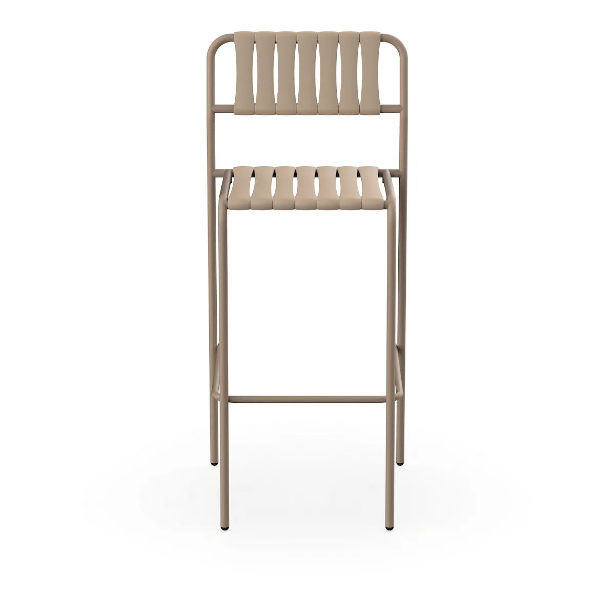 Resol Gelato Bar Stool in Duna throughout, steel frame and recycled polypropylene slats