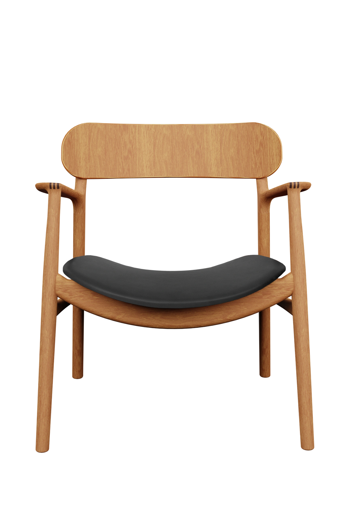 Bent Hansen Asger Lounge Chair in oiled oak, black leather seat, oak and leather