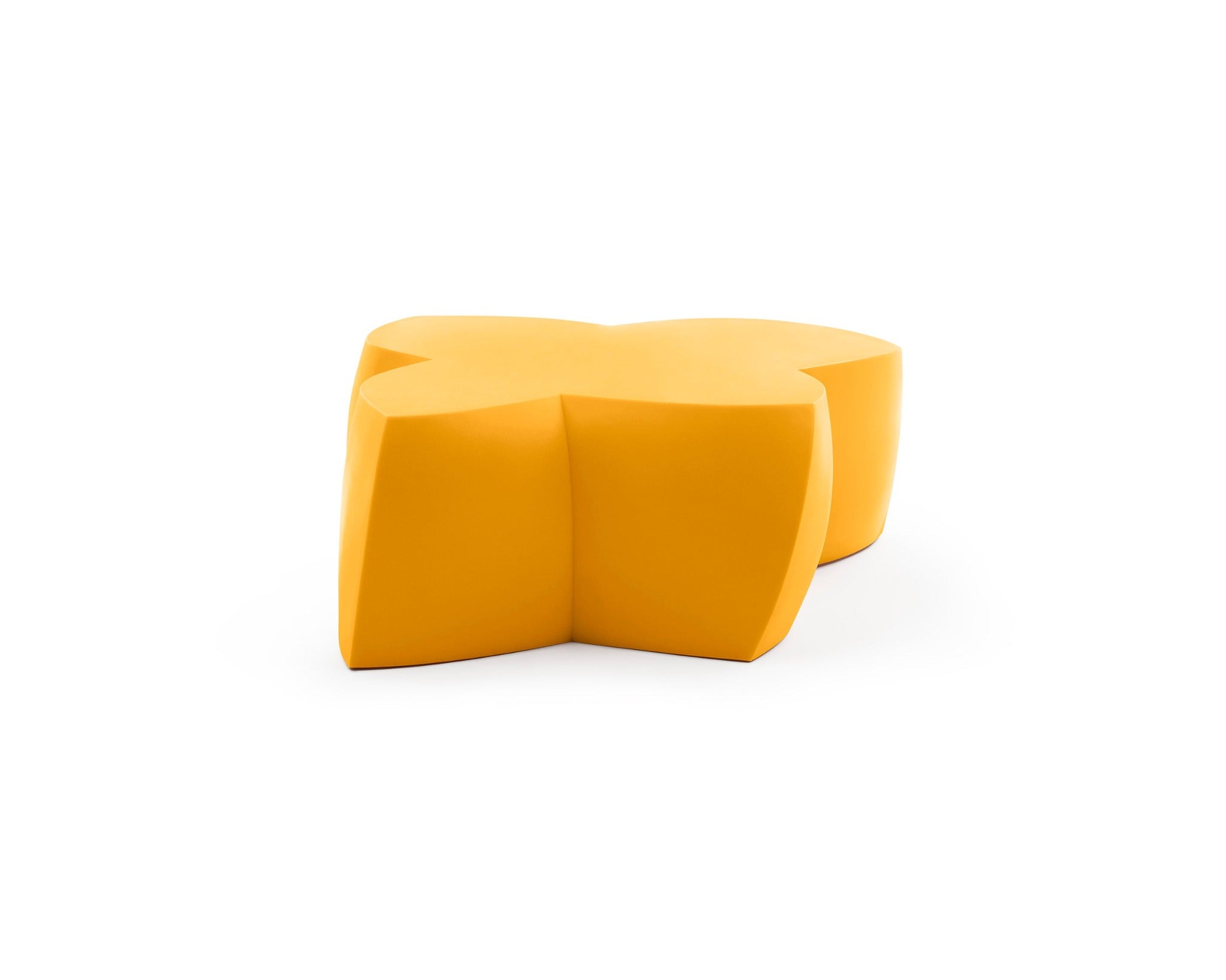 Heller Gehry Coffee Table in Yellow, recyclable polyethylene, designed by Frank Gehry