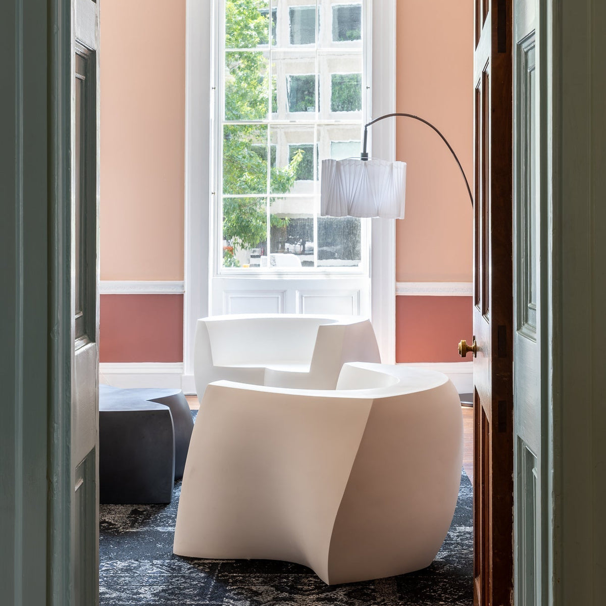 Heller Gehry Easy Chair in Yellow, recyclable polyethylene, designed by Frank Gehry