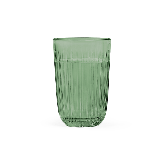 Kähler Hammershøi Glasses in green mouth-blown glass, by Hans-Christian Bauer, B Corp certified Danish ceramic since 1839.