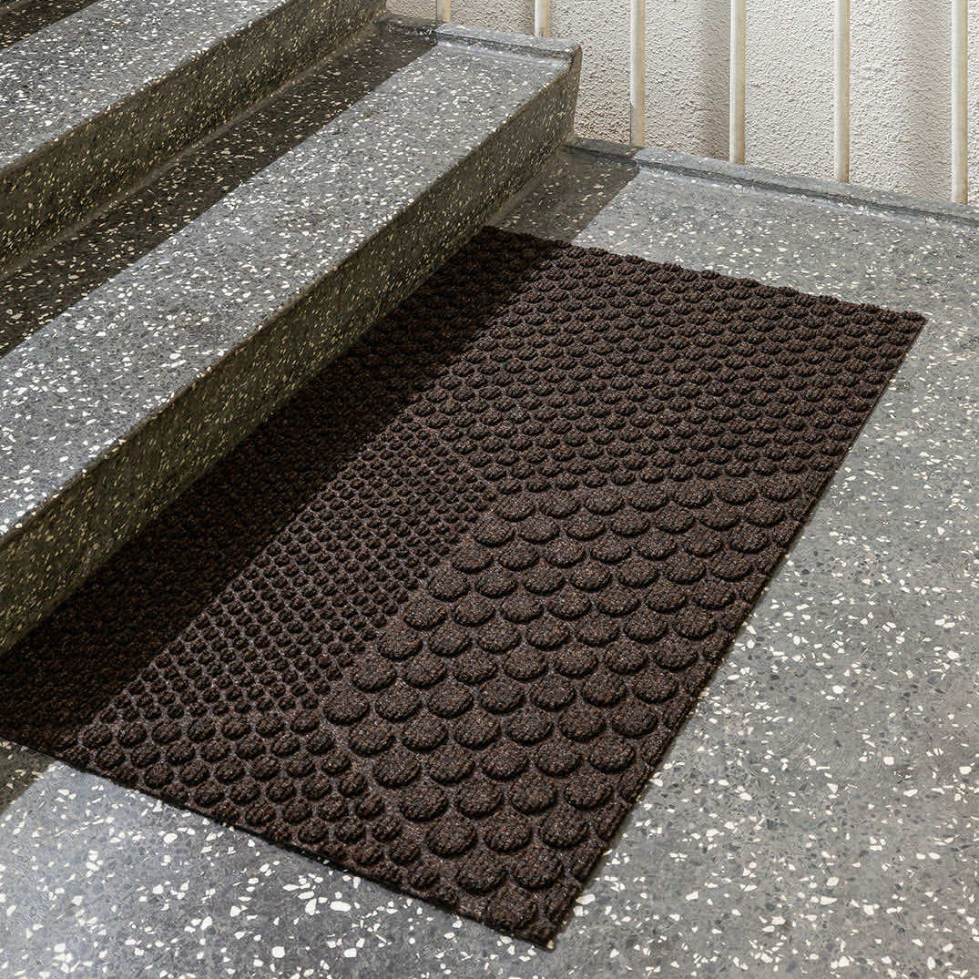 Heymat Hex All Weather Doormat, recycled PET yarn doormat, Norwegian sustainable design