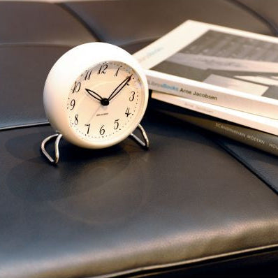 Arne Jacobsen Lk Table Clock White H 4.7in Dia 4.3in