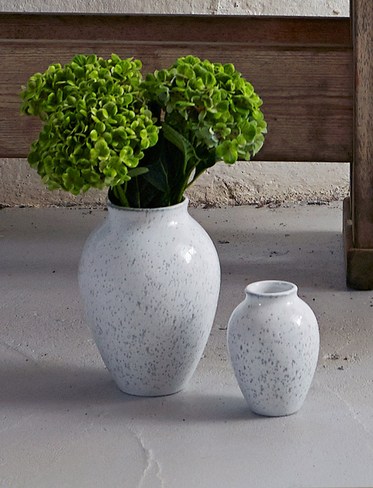 Knabstrup vases in several glazes, styled in an interior setting, glazed earthenware