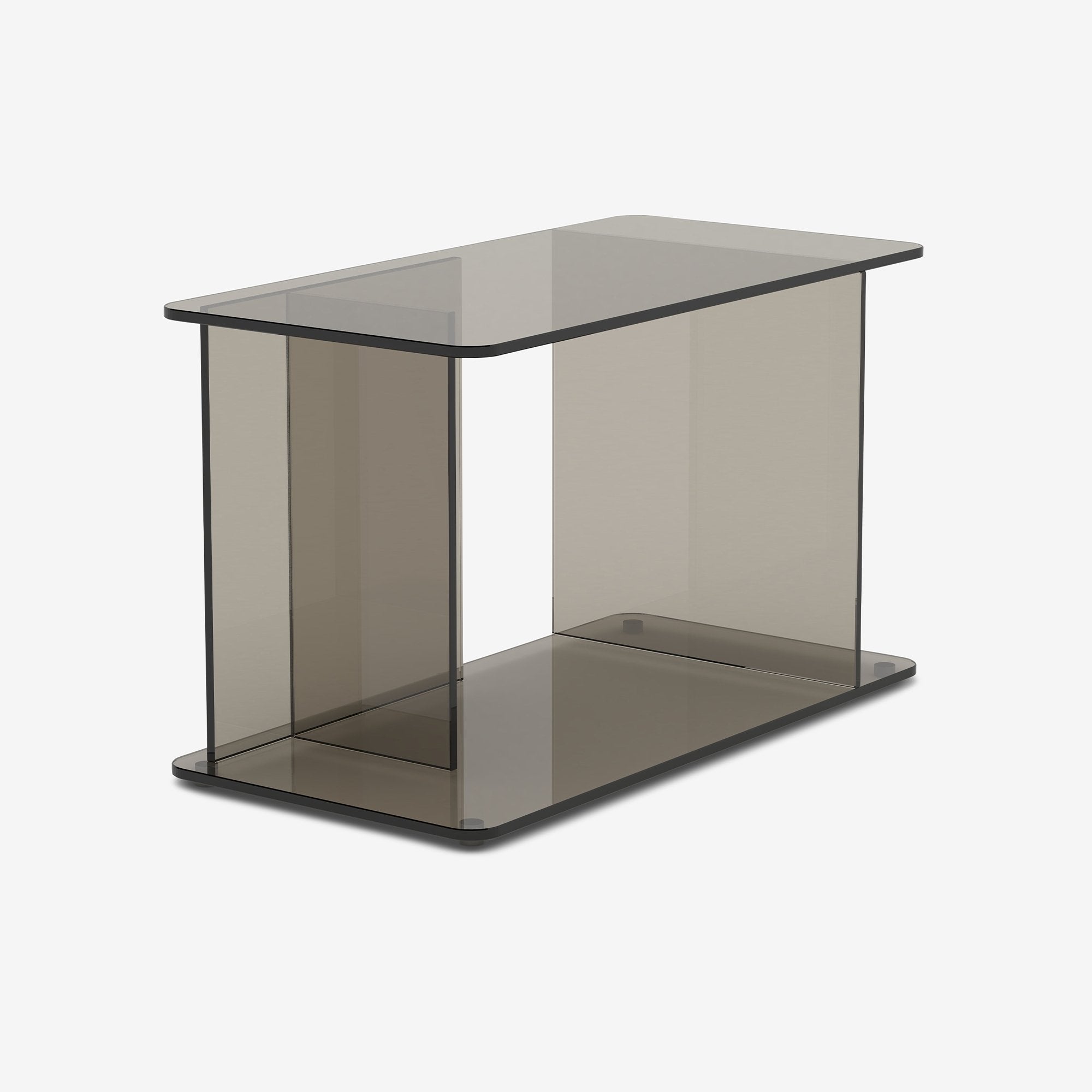 Lucent Large Side Table in Bronze tempered glass