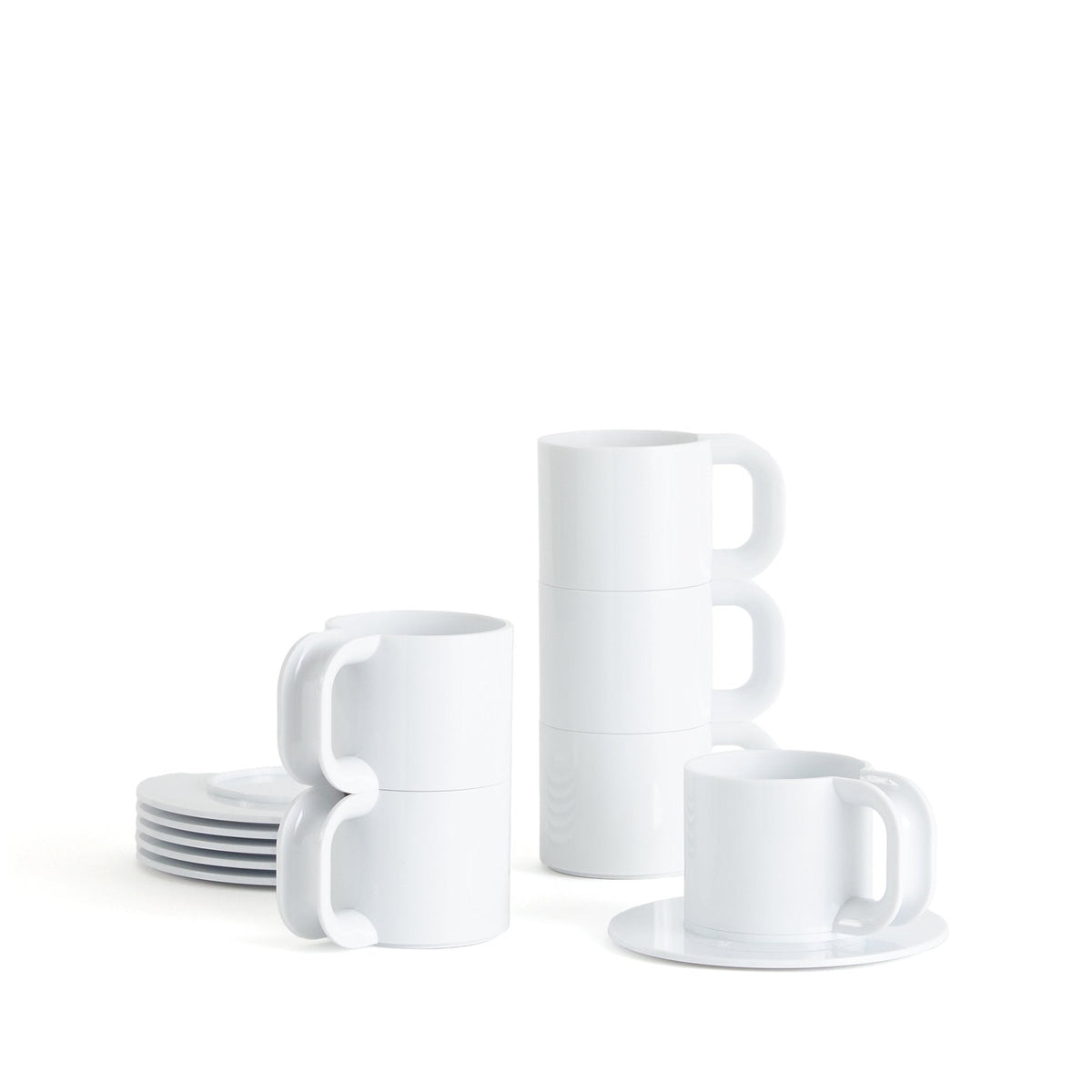 Heller Max Cups & Saucers (Set of 12) in White