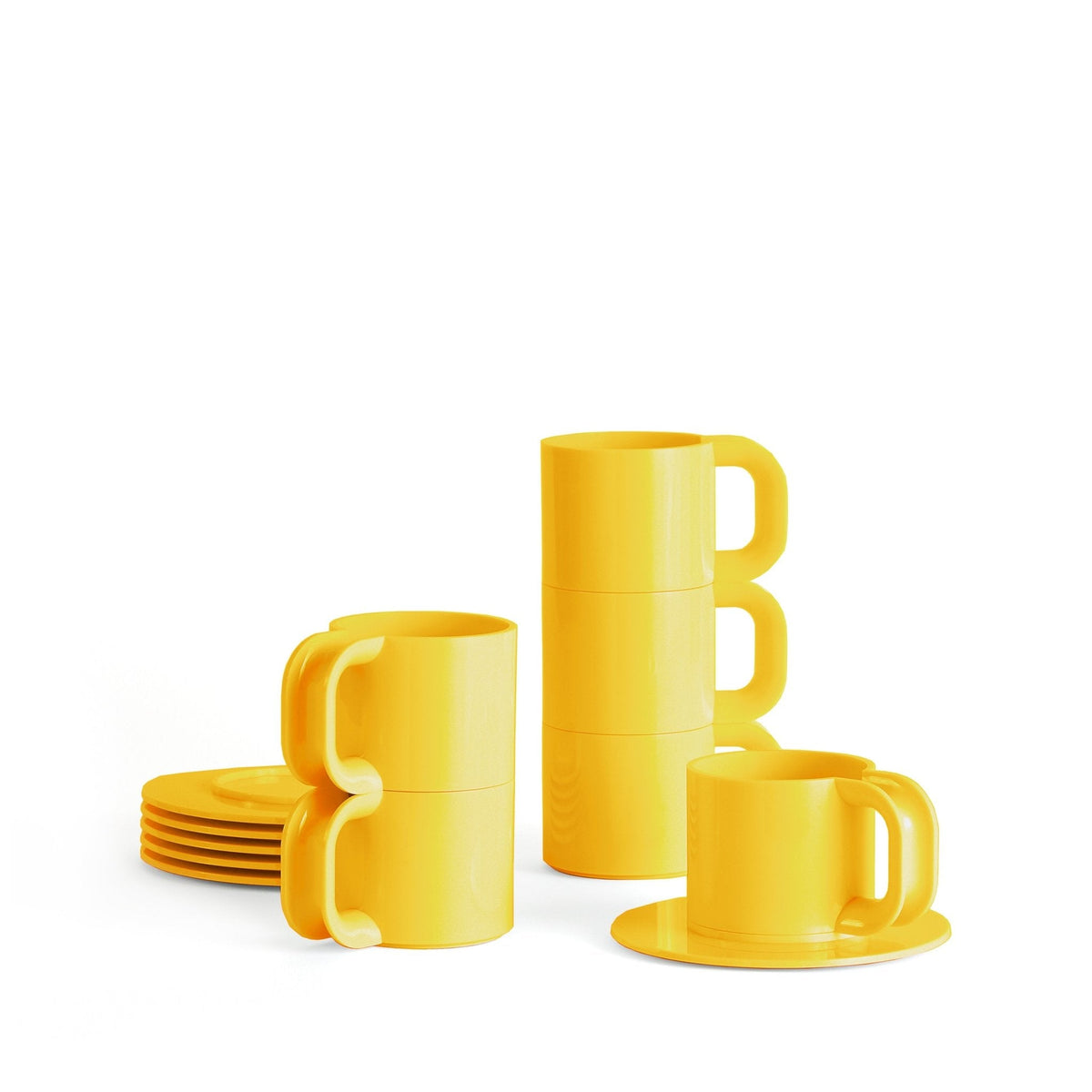 Heller Max Cups & Saucers (Set of 12) in Yellow