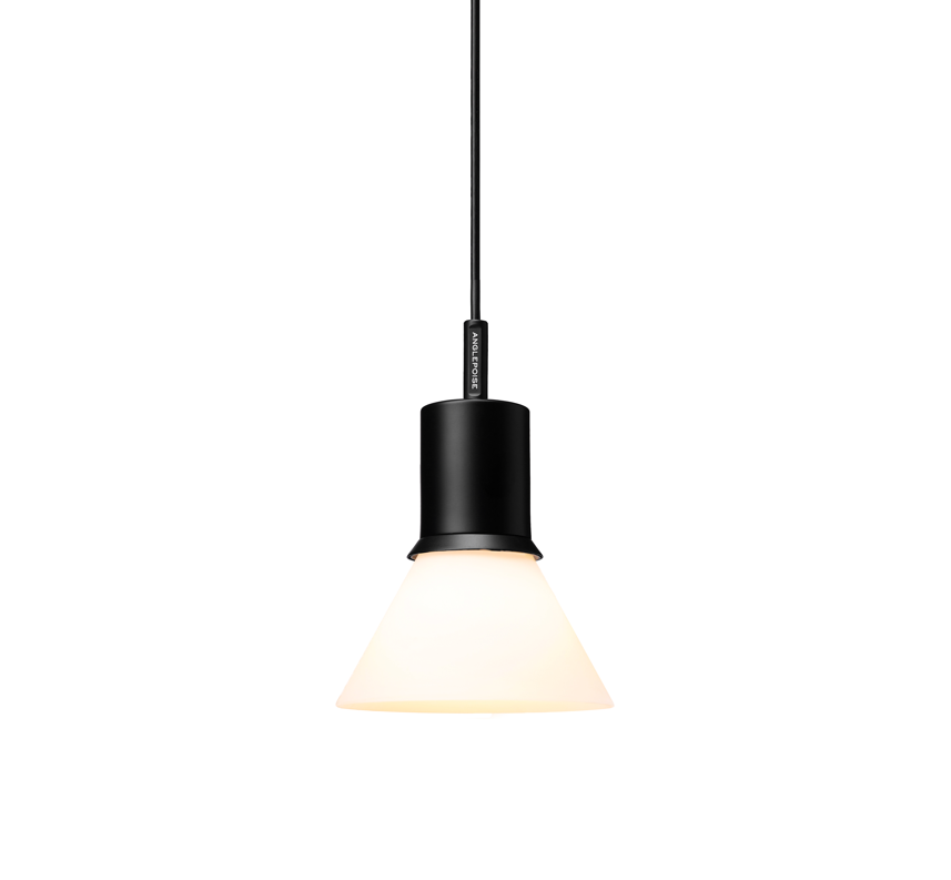Anglepoise Type 80 Pendant - Opal Glass in signature finish, powder-coated steel pendant lamp, designed by Sir Kenneth Grange