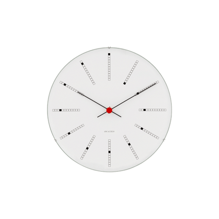 Arne Jacobsen Bankers Wall Clock White/Black/Red