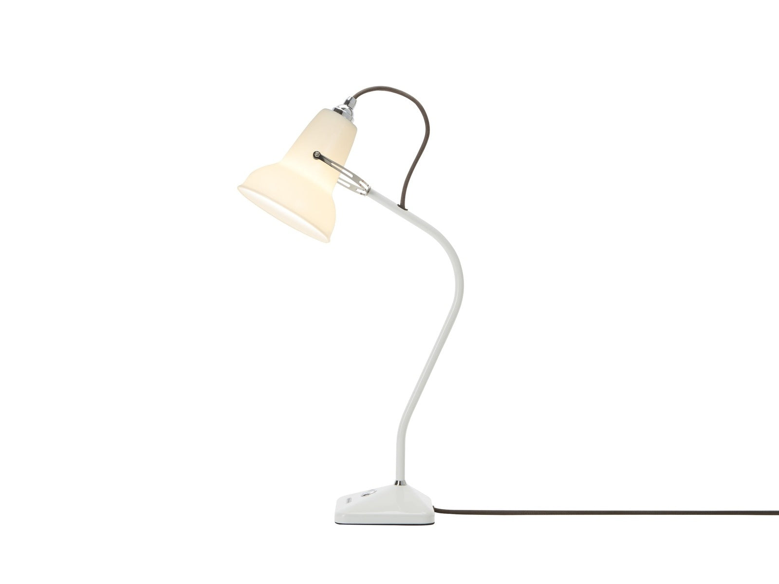 Original 1227 Mini ceramic Anglepoise lamp in pure white by Comosum, classic desk light