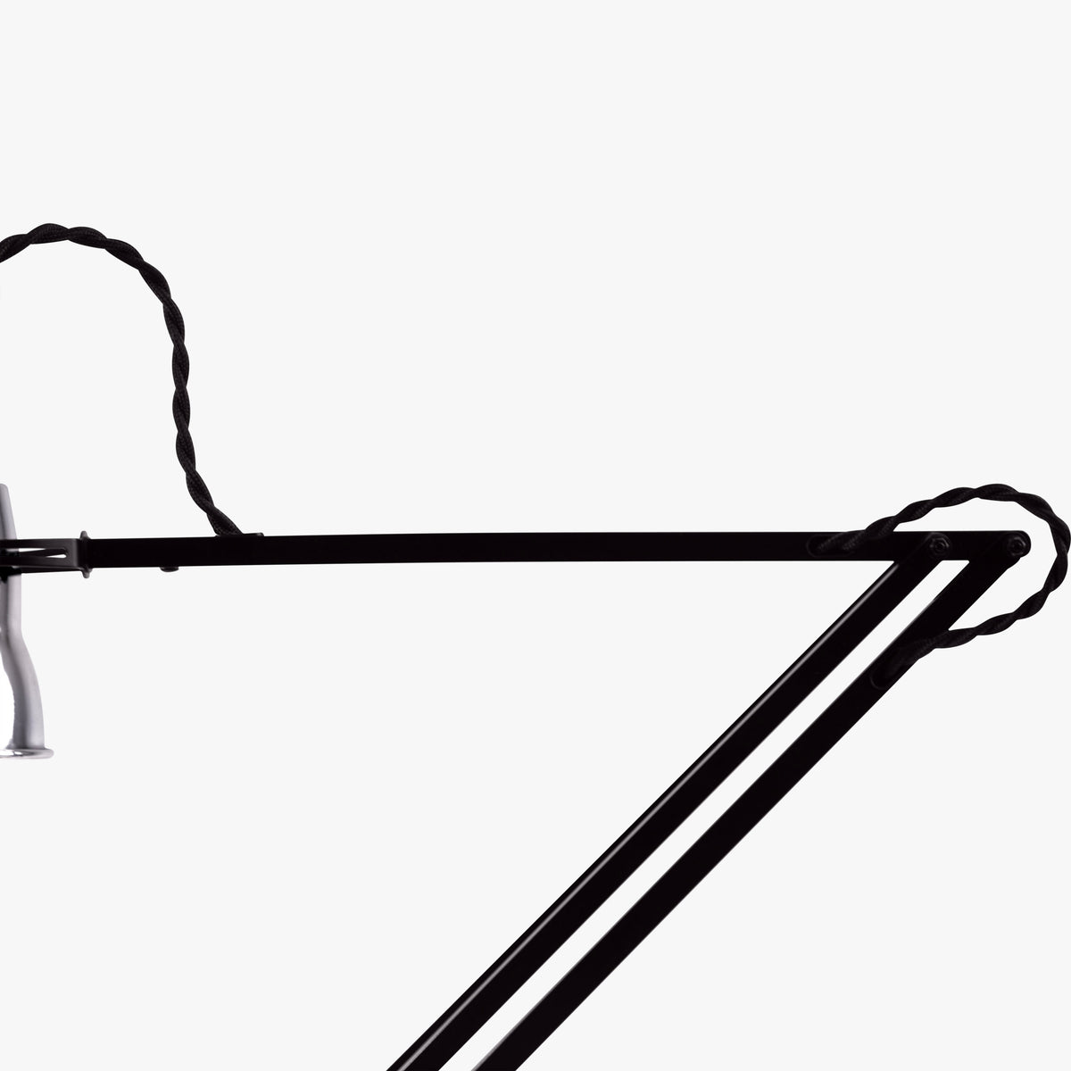 Detail of Anglepoise Original 315 Desk Lamp, polished aluminum and black nickel-plated fittings