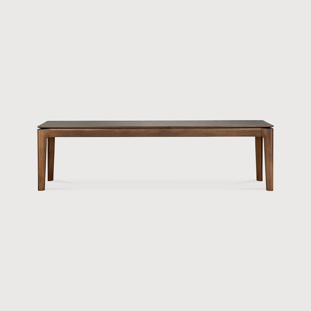 Ethnicraft Bok Bench in teak, FSC-certified solid teak with varnished finish, Belgian solid wood furniture