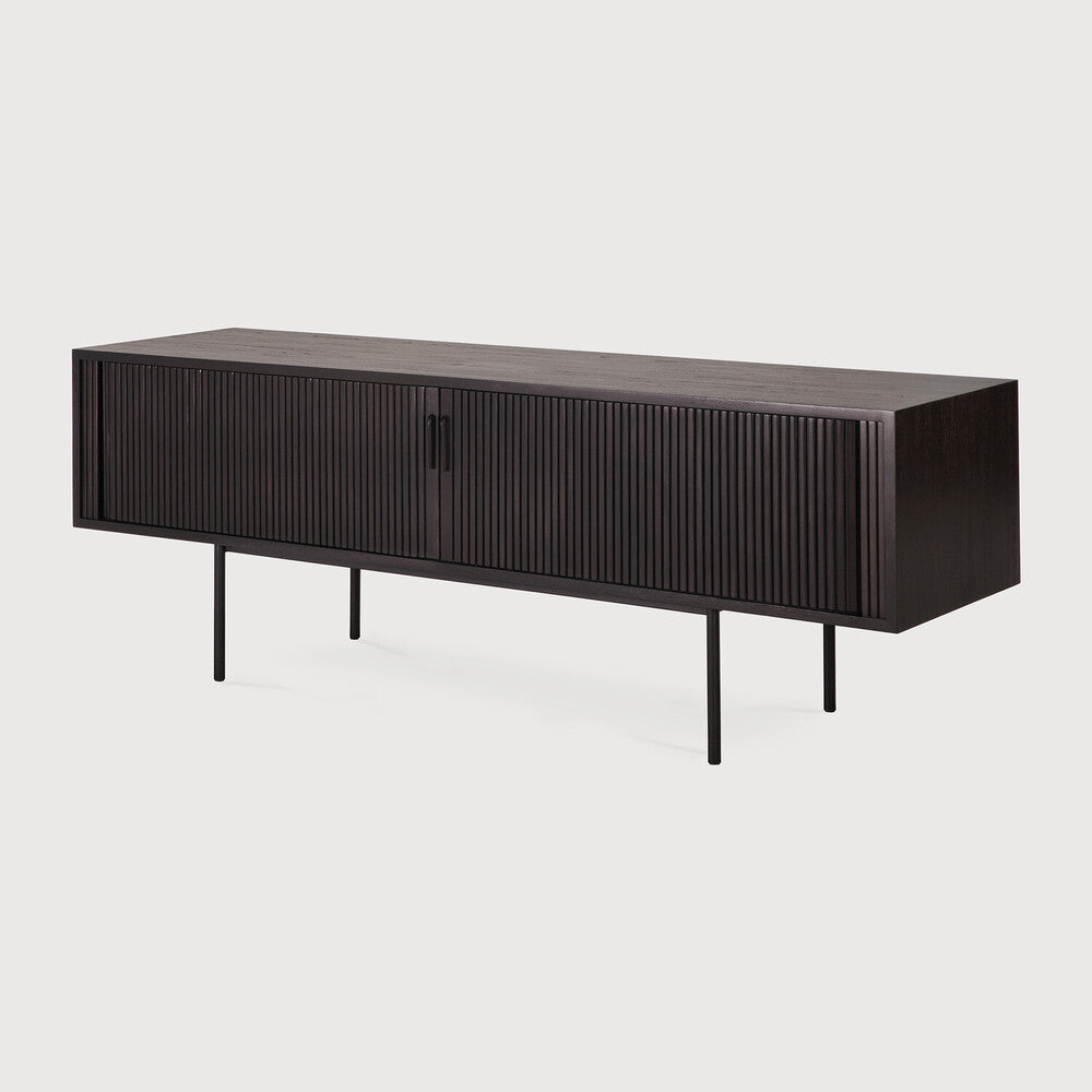 Ethnicraft Roller Max TV Cupboard in teak, FSC-certified solid teak with varnished finish