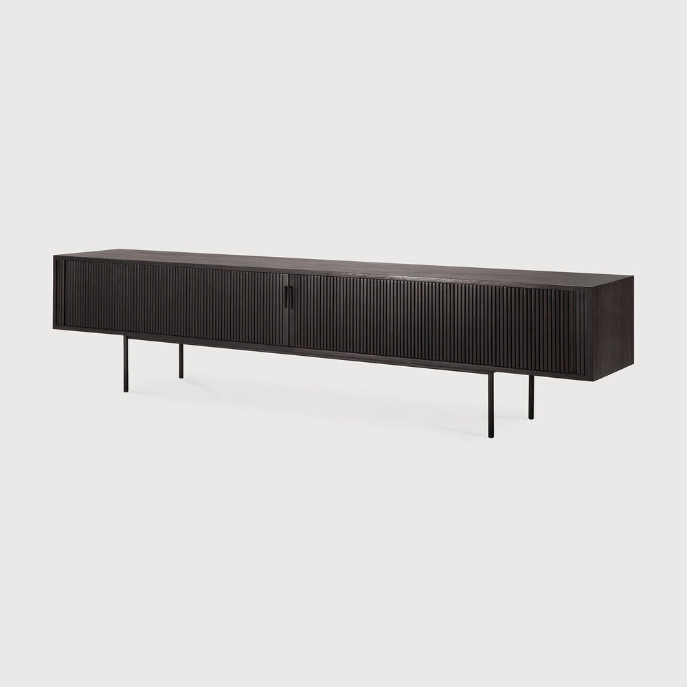 Ethnicraft Roller Max TV Cupboard in teak, FSC-certified solid teak with varnished finish