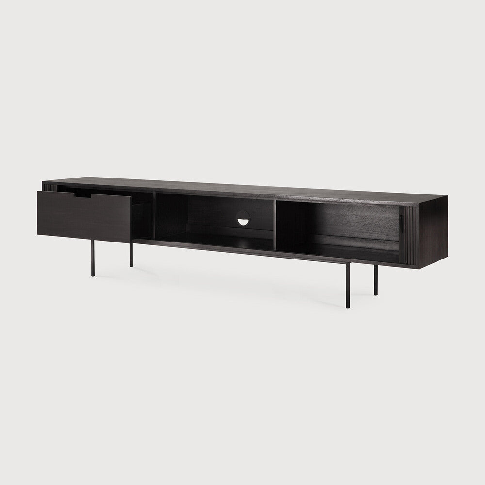 Ethnicraft Roller Max TV Cupboard in teak, FSC-certified solid teak with varnished finish