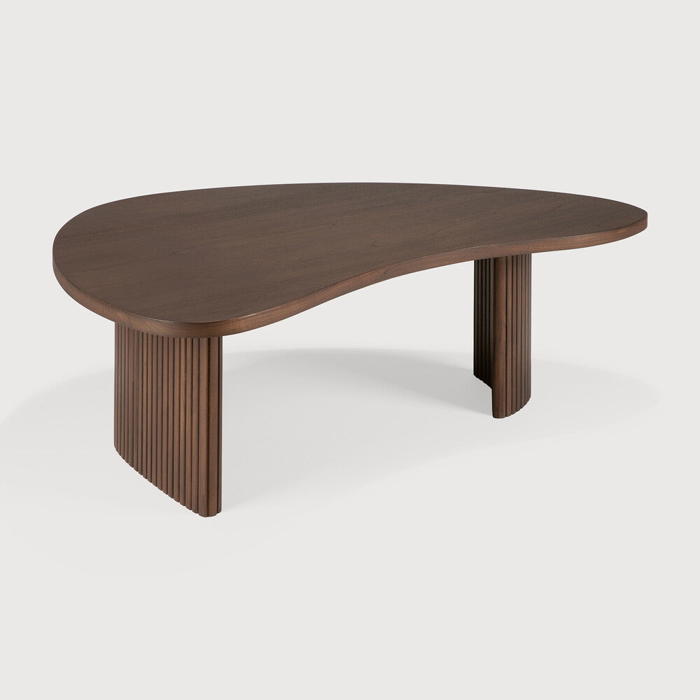 Ethnicraft Boomerang Coffee Table in teak, FSC-certified solid teak with varnished finish